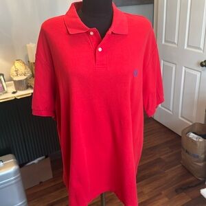 Chaps Men's Solid Red Short Sleeve Polo Shirt Size XXL  (C01)